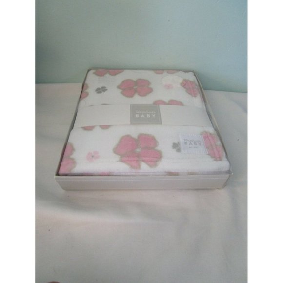 Stephan Baby Playful Posies Pink Pansy Flowers Fleece Baby Blanket 30" X 40" New - Picture 8 of 10